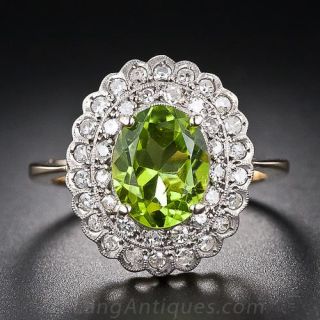 Vintage Peridot and Diamond Ring