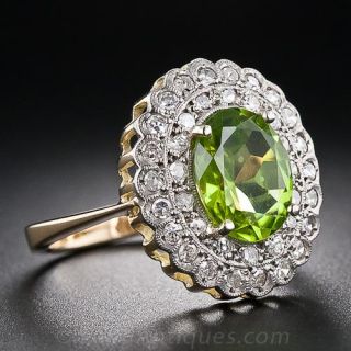 Vintage Peridot and Diamond Ring