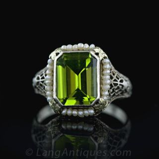 Peridot   Seed Pearl Ring Main View
