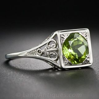 Vintage Peridot Solitaire Ring