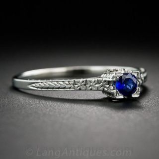 Vintage Petite Sapphire Solitaire