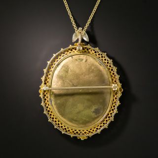 Vintage Pietra Dura Pendant and Brooch 