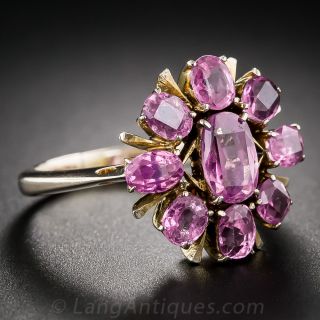 Vintage Pink Sapphire Cocktail Ring