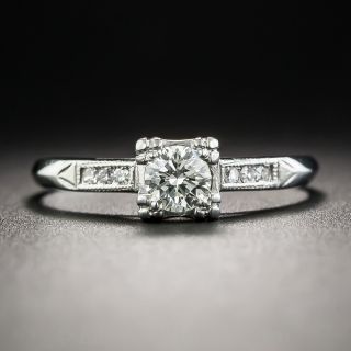 Vintage Platinum .22 Carat Diamond Solitaire Engagement Ring