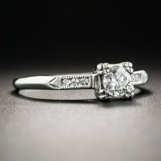 Vintage Platinum .22 Carat Diamond Solitaire Engagement Ring