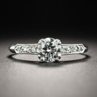 Vintage Platinum .57 Carat Diamond Engagement Ring - GIA G VVS2