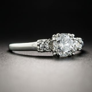 Vintage Platinum .71 Carat Diamond Engagement Ring - GIA E VS2