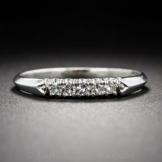 Vintage Platinum and 5 Diamond Wedding Band