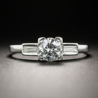 Vintage Platinum and .60 Carat Diamond Solitaire Engagement Ring - 1