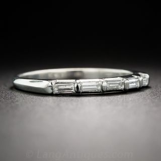 Vintage Platinum and Baguette Diamond Wedding Band
