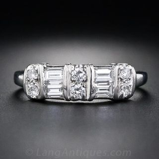Vintage Platinum and Diamond Band Ring