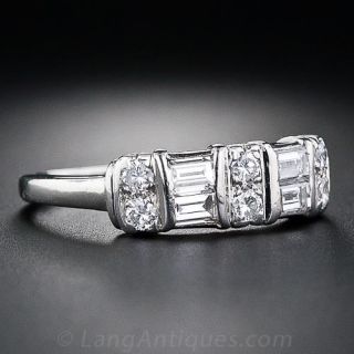 Vintage Platinum and Diamond Band Ring