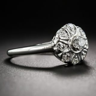 Vintage Platinum and Diamond Cluster Ring