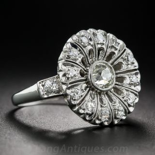 Vintage Platinum and Diamond Cocktail Ring