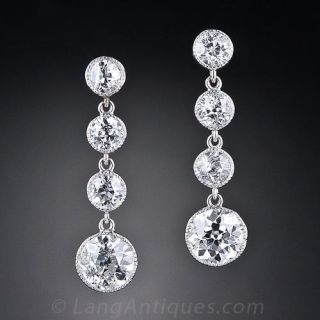 Vintage Platinum and Diamond Ear Drops