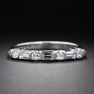 Vintage Platinum and Diamond Wedding Band