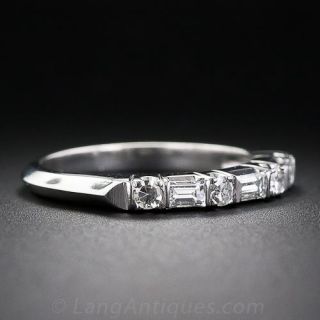 Vintage Platinum and Diamond Wedding Band