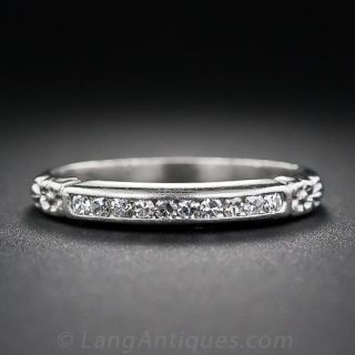 Vintage Platinum and Diamond  Wedding Band 