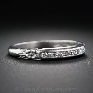 Vintage Platinum and Diamond  Wedding Band 