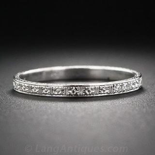 Vintage Platinum and Diamond Wedding Band
