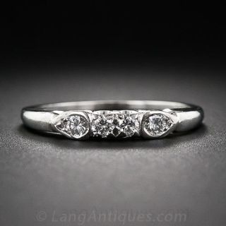 Vintage Platinum and Diamond Wedding Band