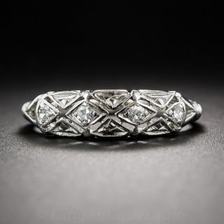 Vintage Platinum and Diamond Wedding Band