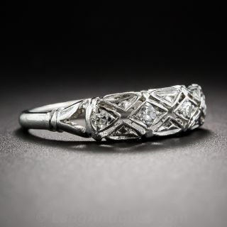 Vintage Platinum and Diamond Wedding Band