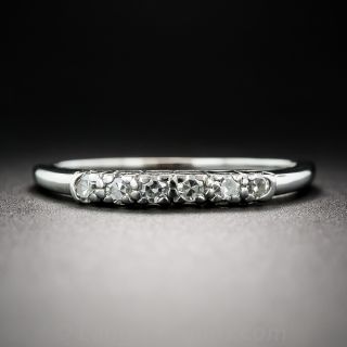 Vintage Platinum and Diamond Wedding Band - size 8 1/2