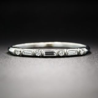 Vintage Platinum and Diamond Wedding Band - Size 9