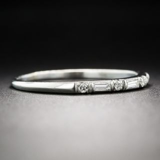 Vintage Platinum and Diamond Wedding Band - Size 9