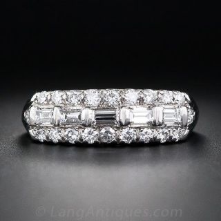 Vintage Platinum and  Diamond Wedding Band