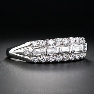 Vintage Platinum and  Diamond Wedding Band