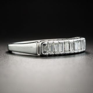 Vintage Platinum Baguette Diamond Wedding Band