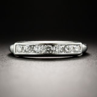 Vintage Platinum Channel-Set Diamond Wedding Band 