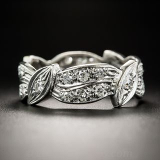 Vintage Platinum Diamond Band - Size 10 - 1