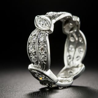 Vintage Platinum Diamond Band - Size 10