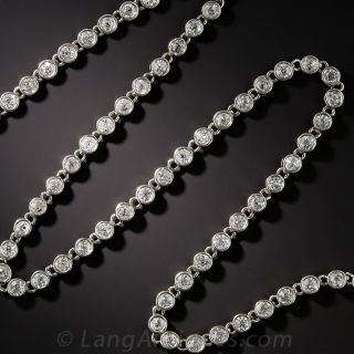 Vintage Platinum Diamond Chain Necklace - 1