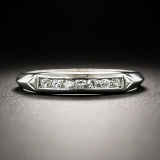 Vintage Platinum Diamond Channel-Set Wedding Band