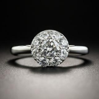 Vintage Platinum Diamond Cluster Ring 
