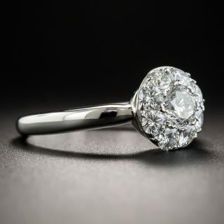 Vintage Platinum Diamond Cluster Ring 