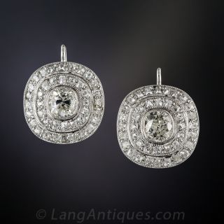 Vintage Platinum Diamond Earrings
