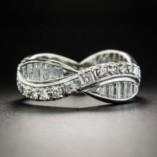 Vintage Platinum Diamond 'Wave' Eternity Band