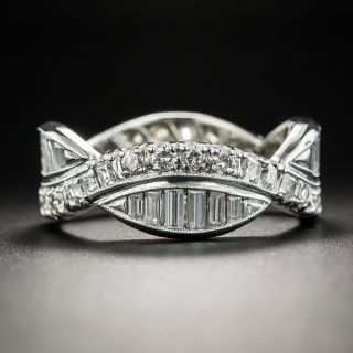 Vintage Platinum Diamond 'Wave' Eternity Band