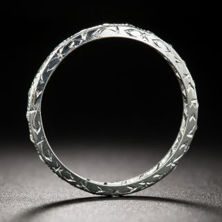 Vintage Platinum Diamond Wedding Band - Size 5