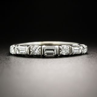 Vintage Platinum Diamond Wedding Band