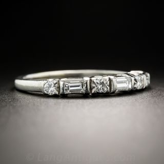 Vintage Platinum Diamond Wedding Band
