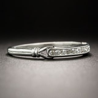 Vintage Platinum Diamond Wedding Band