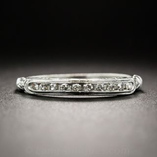 Vintage Platinum Diamond Wedding Band