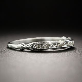 Vintage Platinum Diamond Wedding Band