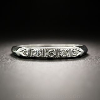 Vintage Platinum Diamond Wedding Band